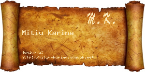 Mitiu Karina névjegykártya